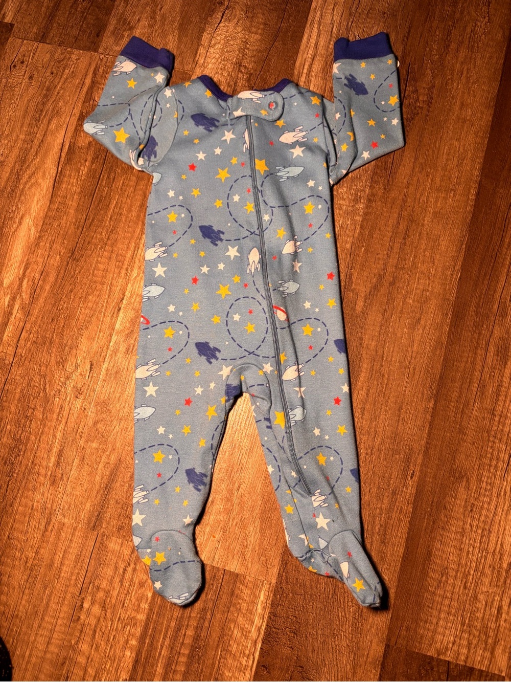 Kidgets Blue Rocket & Star Footed One-Piece 200